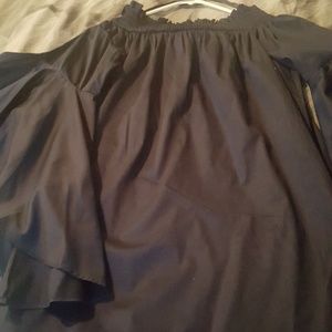 Navy blue bell sleeve dress